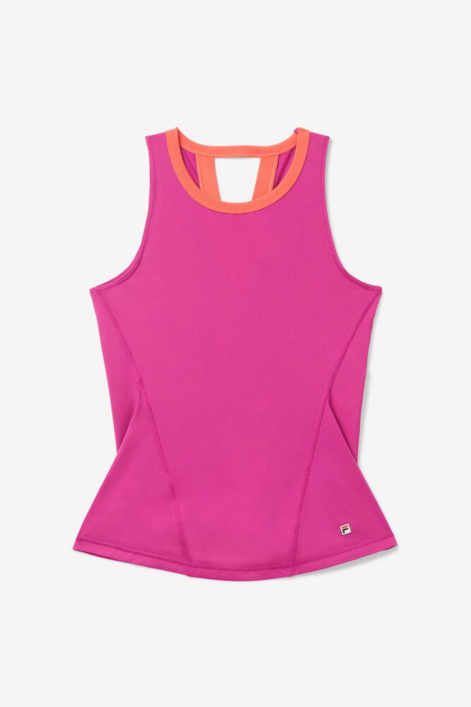 Fila Tank Top Baseline Full Coverage Womens Pink - India CKG-612874